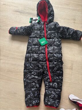 Black Puffer Hooded Baby suit